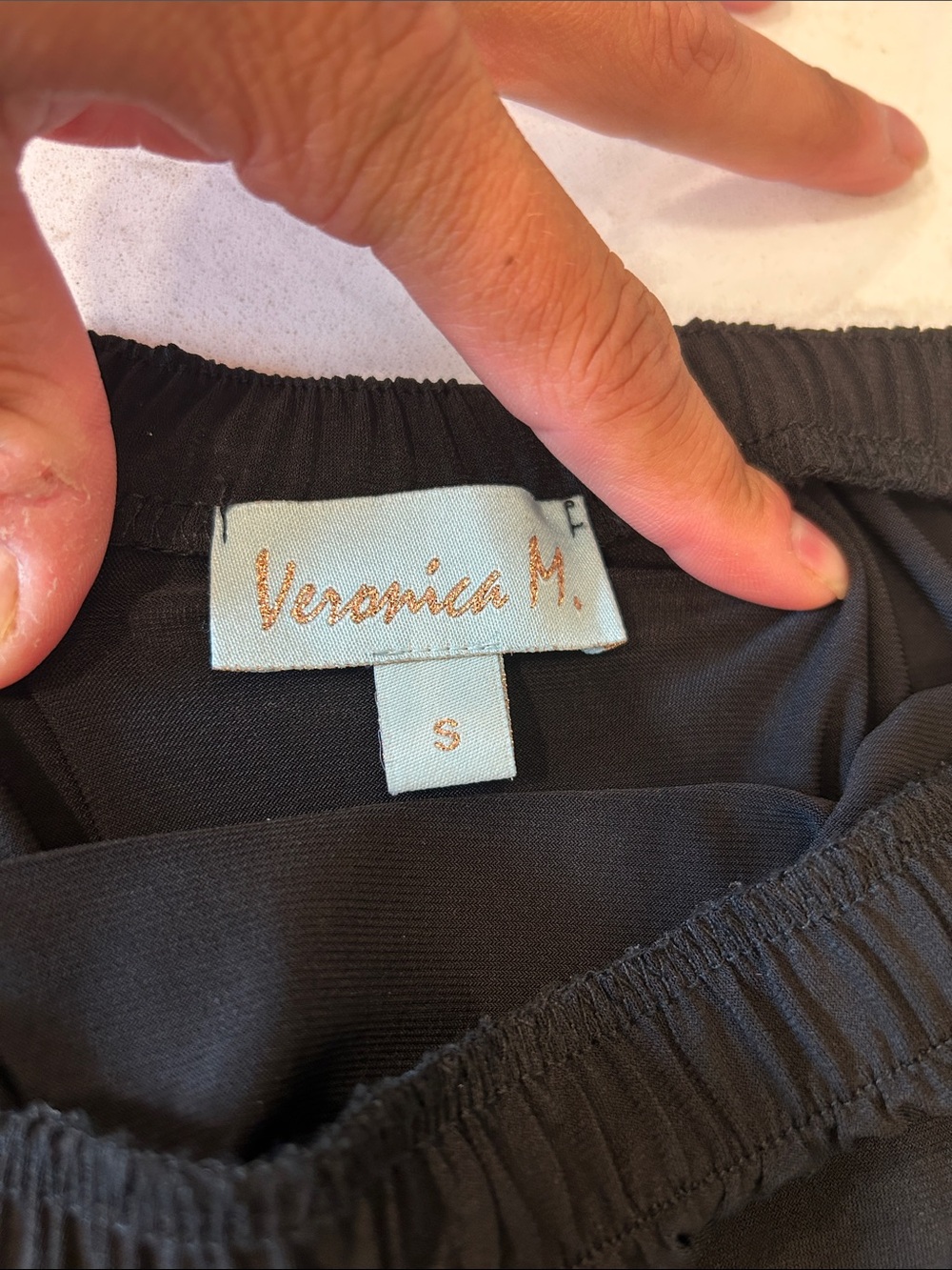 Veronica M Black Shirred Jumpsuit Wide Leg Tube Top Small - Picture 2 of 12